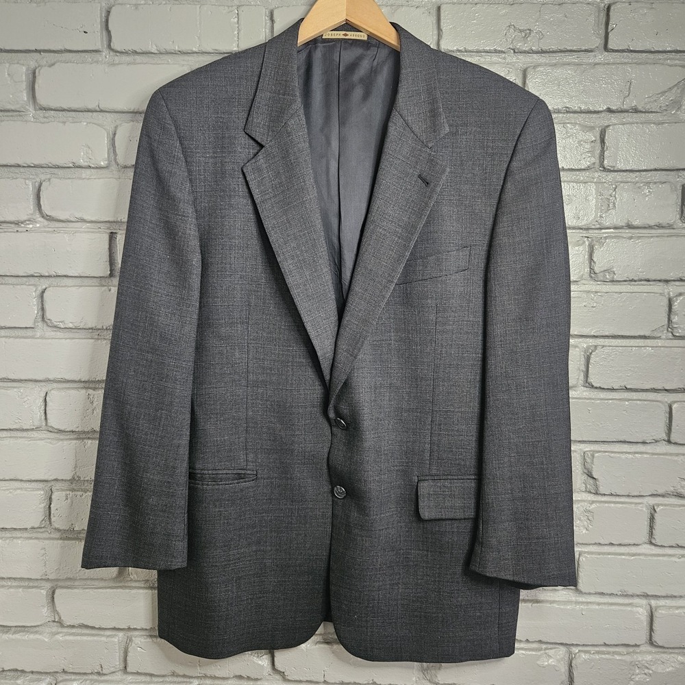 Joseph Abboud Mens Blazer 42R Wool Grey Plaid Suit Jacket Sport Coat